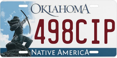 OK license plate 498CIP