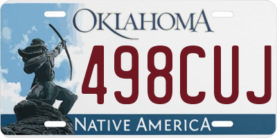 OK license plate 498CUJ