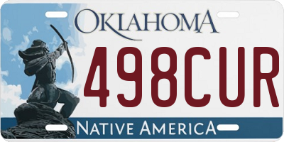 OK license plate 498CUR
