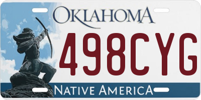 OK license plate 498CYG