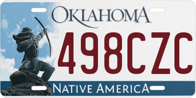 OK license plate 498CZC