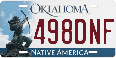 OK license plate 498DNF