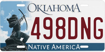 OK license plate 498DNG