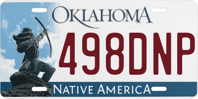 OK license plate 498DNP