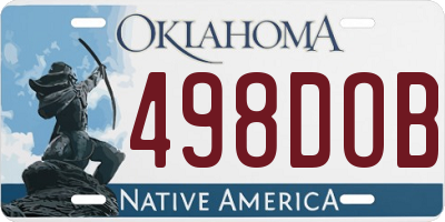 OK license plate 498DOB