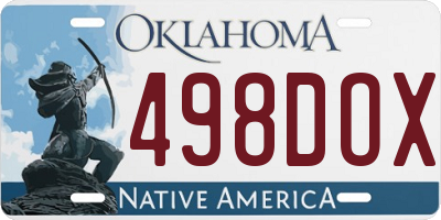 OK license plate 498DOX