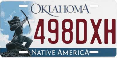 OK license plate 498DXH