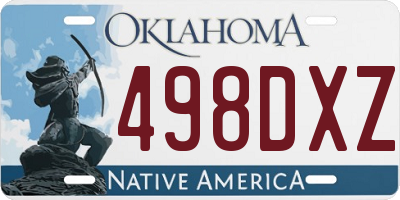 OK license plate 498DXZ