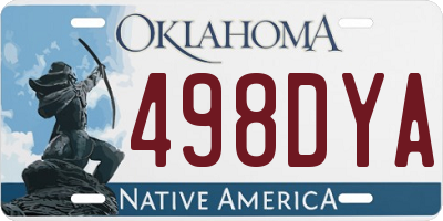 OK license plate 498DYA