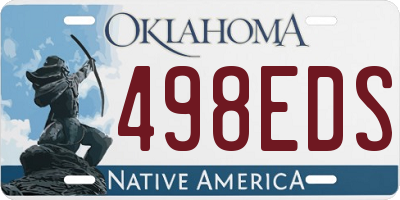OK license plate 498EDS