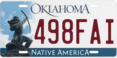OK license plate 498FAI