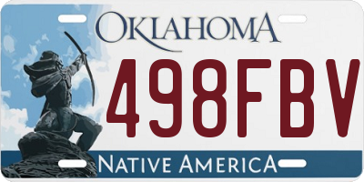 OK license plate 498FBV