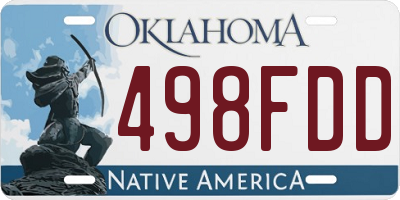 OK license plate 498FDD