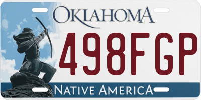 OK license plate 498FGP