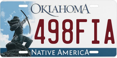 OK license plate 498FIA