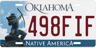 OK license plate 498FIF