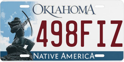 OK license plate 498FIZ