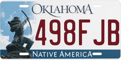 OK license plate 498FJB
