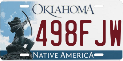 OK license plate 498FJW
