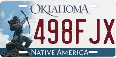 OK license plate 498FJX