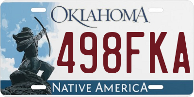 OK license plate 498FKA