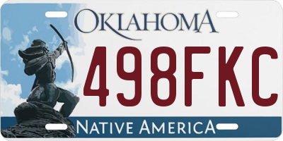 OK license plate 498FKC