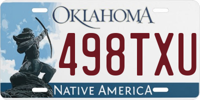 OK license plate 498TXU
