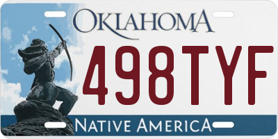 OK license plate 498TYF