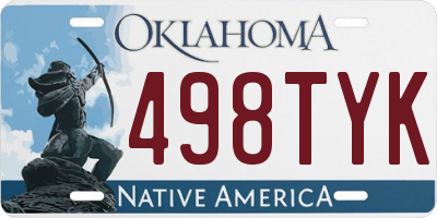 OK license plate 498TYK