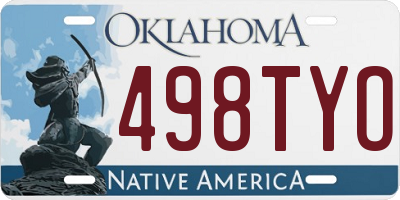 OK license plate 498TYO