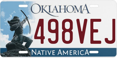 OK license plate 498VEJ