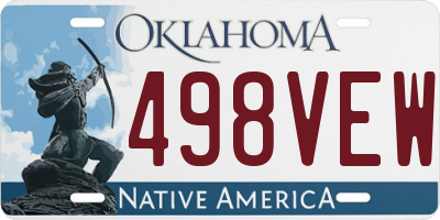 OK license plate 498VEW
