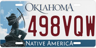 OK license plate 498VQW