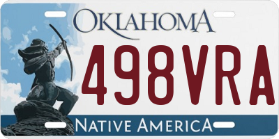 OK license plate 498VRA