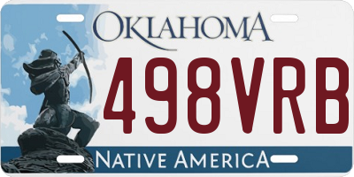 OK license plate 498VRB