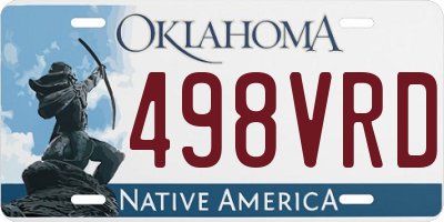 OK license plate 498VRD