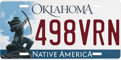 OK license plate 498VRN