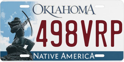 OK license plate 498VRP