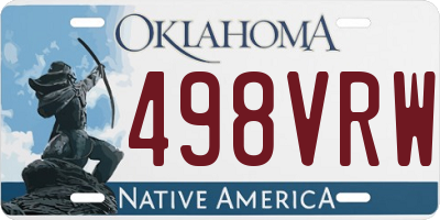 OK license plate 498VRW