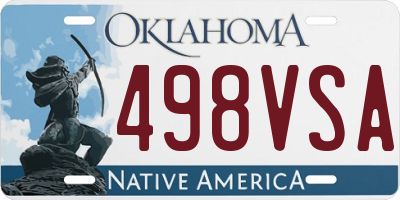 OK license plate 498VSA