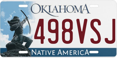 OK license plate 498VSJ