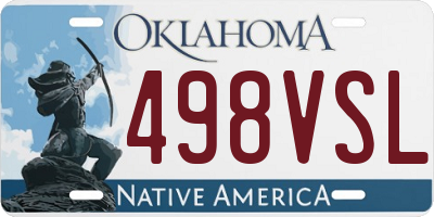 OK license plate 498VSL