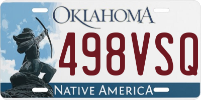 OK license plate 498VSQ