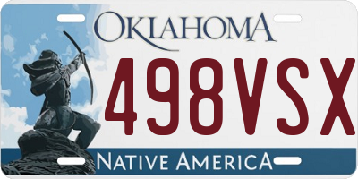 OK license plate 498VSX