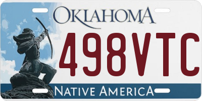 OK license plate 498VTC