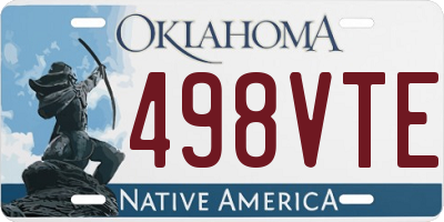 OK license plate 498VTE