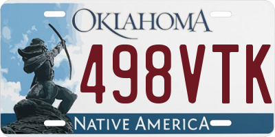 OK license plate 498VTK