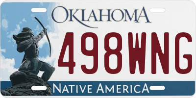OK license plate 498WNG