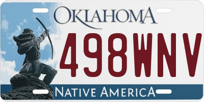 OK license plate 498WNV