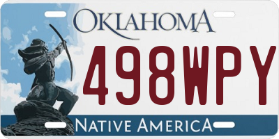 OK license plate 498WPY